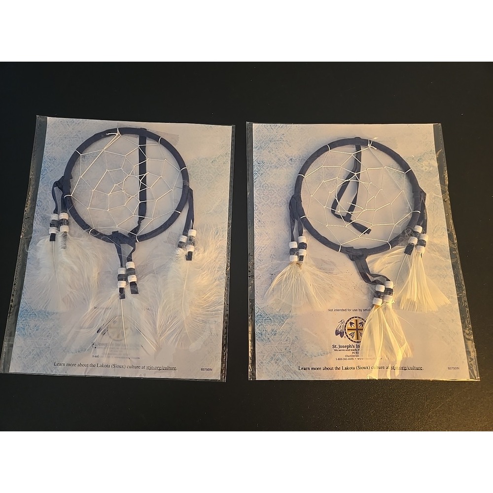 Lot Of 2 Lakota (Sioux) Dream Catchers St. Joseph's Indian School New In Package